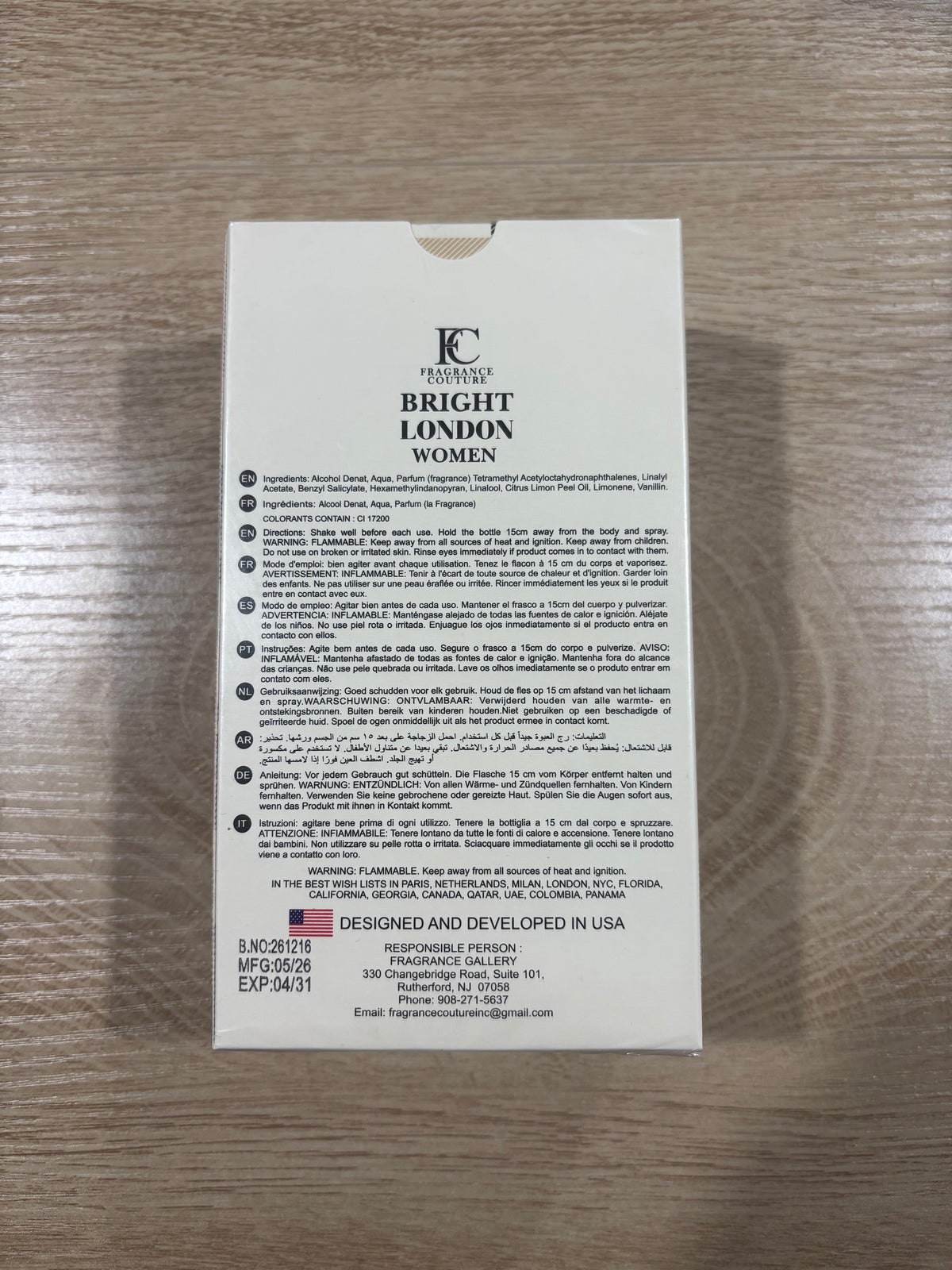 Bright London Women Eau de Parfum 100ml / 3.4 fl oz