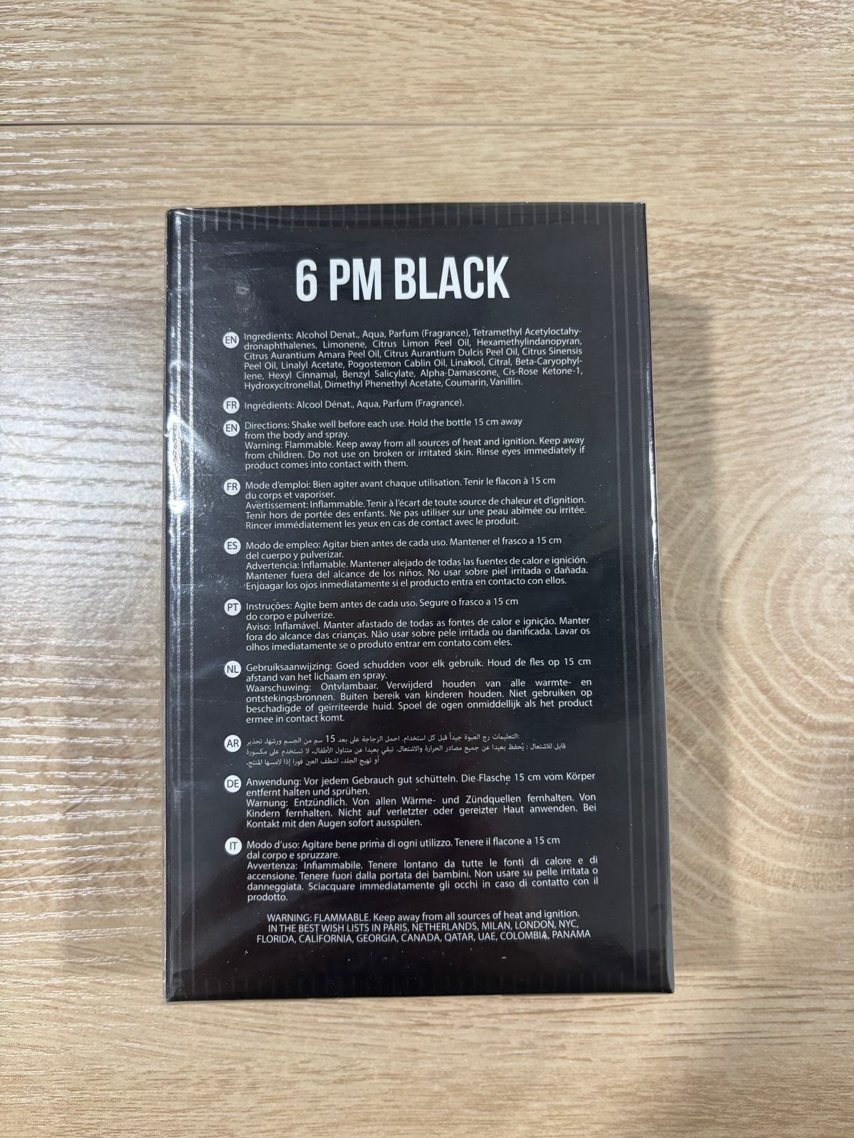 6 PM Black for Men Eau de Parfum 100ml / 3.3 fl oz